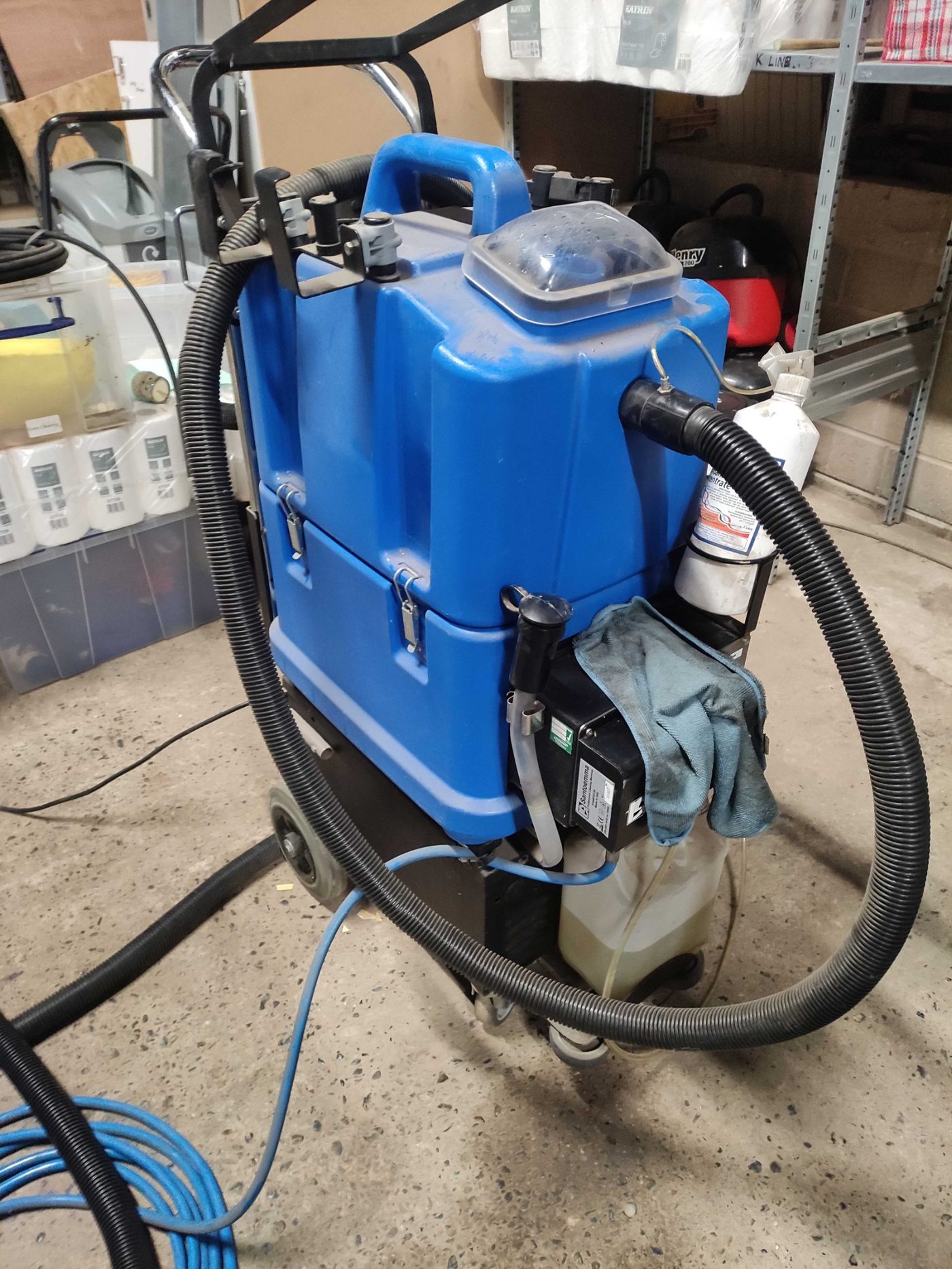 Commercial carpet cleaner machine ready for service and repair diagnostics